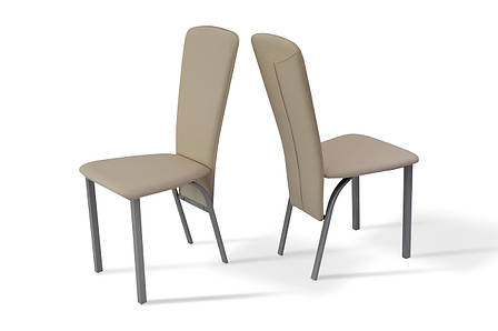 Стілець обідній на металевих ніжках оббивка-кожзам Тіто Мікс меблі, колір молочний, фото 2