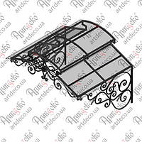 Кованый навес, козырек.(КН-09) КОМПЛЕКТ ЭЛЕМЕНТОВ 1500х1115(615)х1260