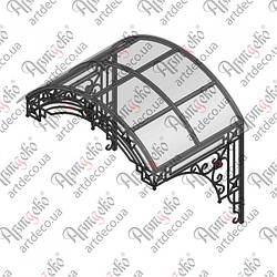 Кований навіс, піддашок. КОМПЛЕКТ ЕЛЕМЕНТІВ 1500х1400(1030)х1030