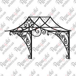 Кований навіс, піддашок. КОМПЛЕКТ ЕЛЕМЕНТІВ 1470х1350(900)х1200.