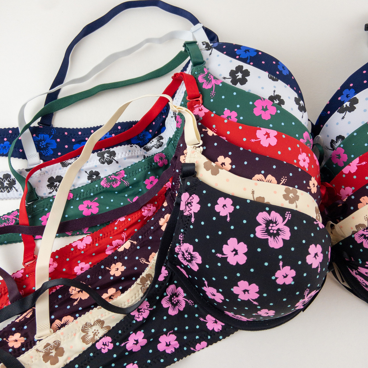 Бюстгальтер LULOLA гладкий в квіточку, легкий пуш-ап, 2-ка