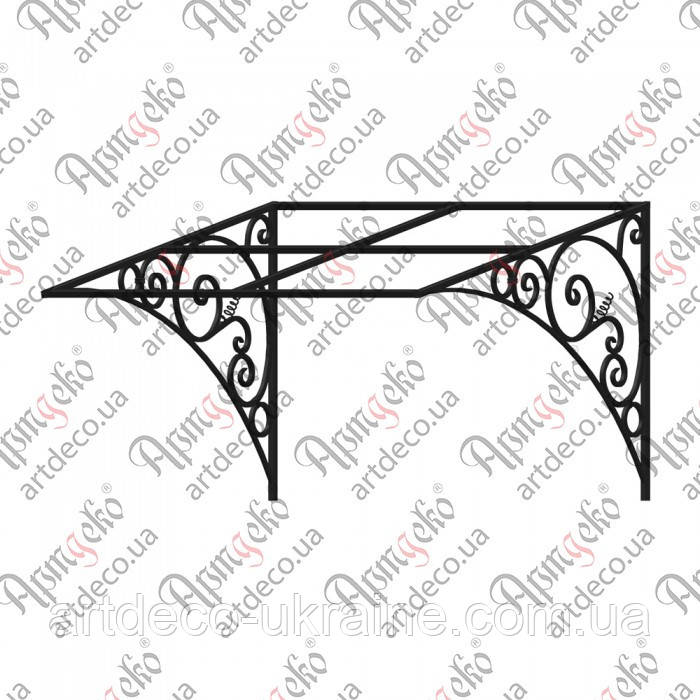 Кований навіс, піддашок. КОМПЛЕКТ ЕЛЕМЕНТІВ 1400х820х1135, фото 1