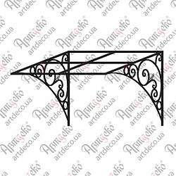 Кований навіс, піддашок. КОМПЛЕКТ ЕЛЕМЕНТІВ 1400х820х1135