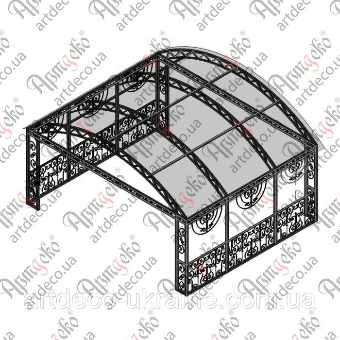 Альтанка кована, навіс 4900х2850(2000)х4160. КОМПЛЕКТ ЕЛЕМЕНТІВ, фото 1