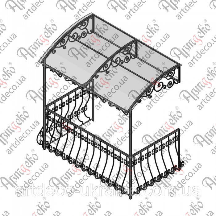 Альтанка кована, навіс. КОМПЛЕКТ ЕЛЕМЕНТІВ 2610х2660(2210)х1500, фото 1