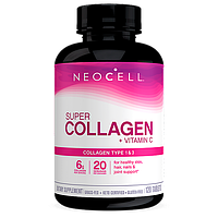 Neocell, Super Collagen+C, Супер коллаген с витамином C для здоровья кожи, волос, ногтей, 120 таблеток
