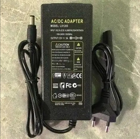 Блок живлення 12 V 5 A LX-1205 роз'єм 5.5*2.5mm Мережевий Адаптер + Кабель, фото 1