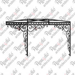 Кований навіс, піддашок. КОМПЛЕКТ ЕЛЕМЕНТІВ 2700х1915(1750)х2000