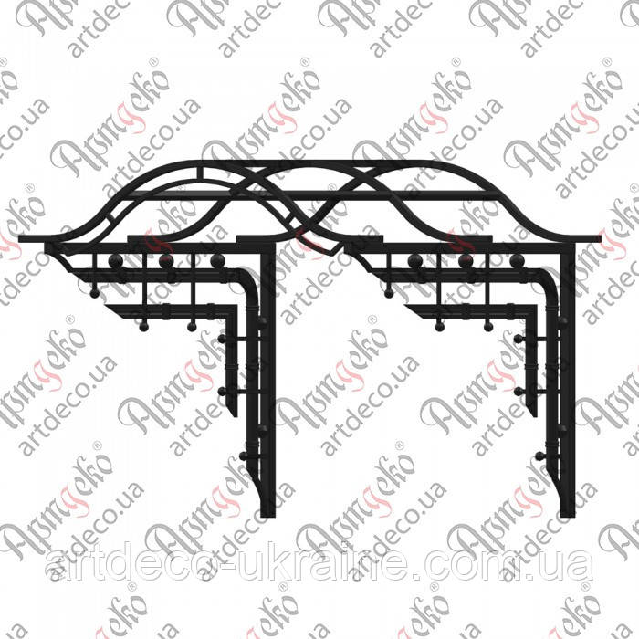 Кований навіс, піддашок 1226х960(700)х1080. КОМПЛЕКТ ЕЛЕМЕНТІВ, фото 1