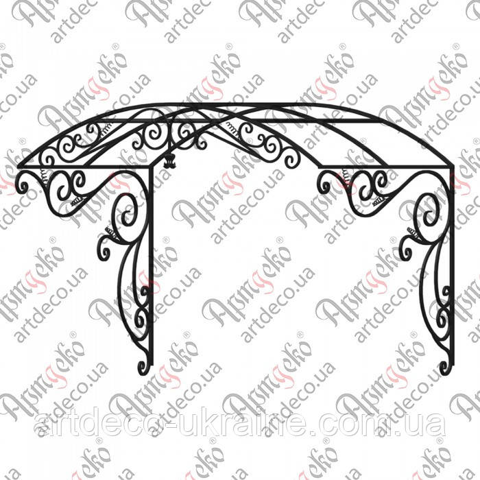 Кований навіс, піддашок. КОМПЛЕКТ ЕЛЕМЕНТІВ 2070х1450(1100)х1300, фото 1