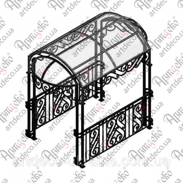 Альтанка кована, навіс. КОМПЛЕКТ ЕЛЕМЕНТІВ 3400(2415)х2925х1925, фото 1