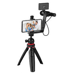 Набір для блогера Vlogger Kit з кульової голівкою штатив мікрофон спалах затиск для смартфона і екшн камери
