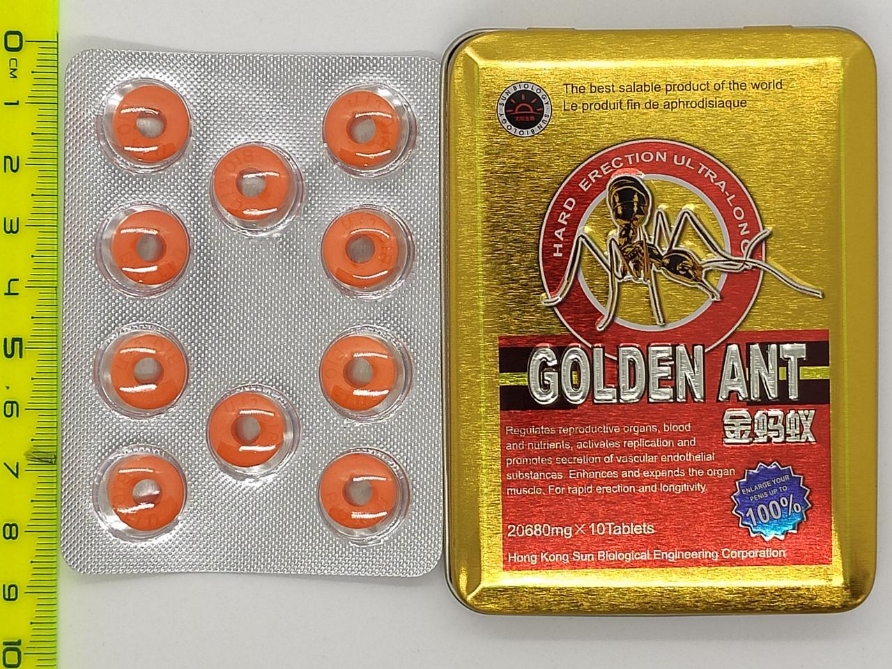 Препарат для підвищення потенції чоловіків Golden Ant Золотий Мураха Бублик 10шт