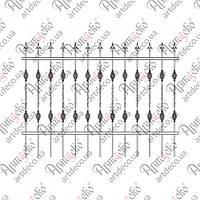 Кованое ограждение, забор.(КО-11) КОМПЛЕКТ ЭЛЕМЕНТОВ 2000х1450
