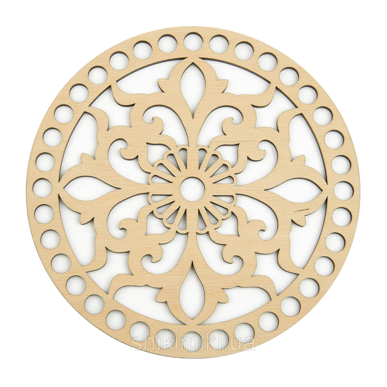 Денце з фанери кругле, ажурне -76 (10 см), фото 1