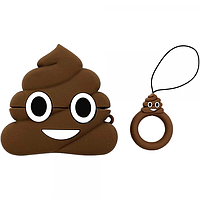 Чехол силиконовый с кольцом Case emoji / Какашка коричневая для наушников Apple AirPods PRO