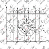 Кована огорожа, паркан. КОМПЛЕКТ ЕЛЕМЕНТІВ 1385х1450