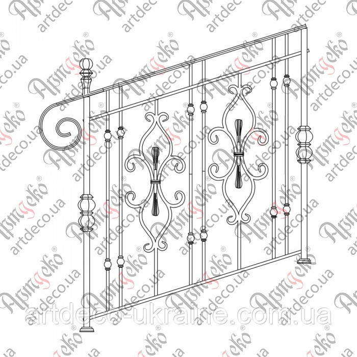 Сходова огорожа. КОМПЛЕКТ ЕЛЕМЕНТІВ 1000х1000, фото 1