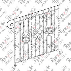 Сходова огорожа 1000х1000. КОМПЛЕКТ ЕЛЕМЕНТІВ