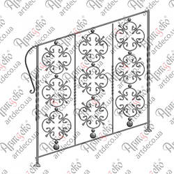 Сходова огорожа 1000х1000. КОМПЛЕКТ ЕЛЕМЕНТІВ