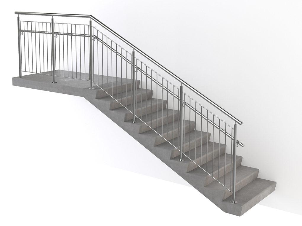 Перила з дворівневими поручнями для школи, гімназії, спортивного центру