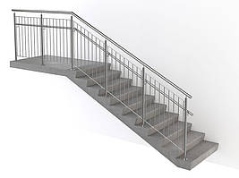 Перила з вертикальним і ригелем подвійним поручнем для дитячих садків та центрів розвитку