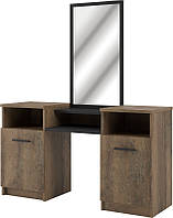 Столик туалетный с зеркалом Лотос 130х39х150 см Світ Меблів Дуб Гранж колониальный/Антрацит