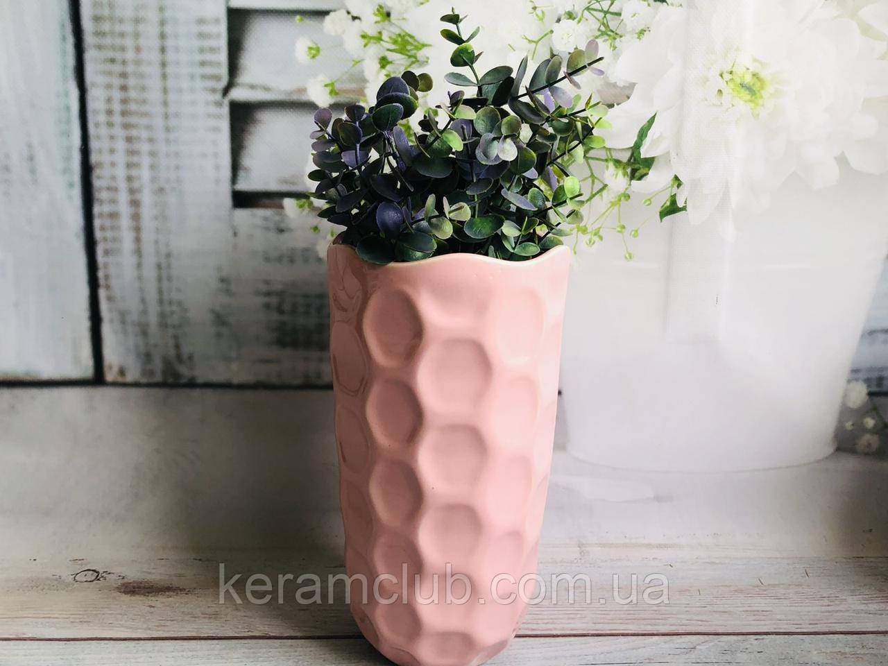 Настольная ваза КерамКлуб Венера в розовый цвете h 26 см - фото 1 - id-p1433439023