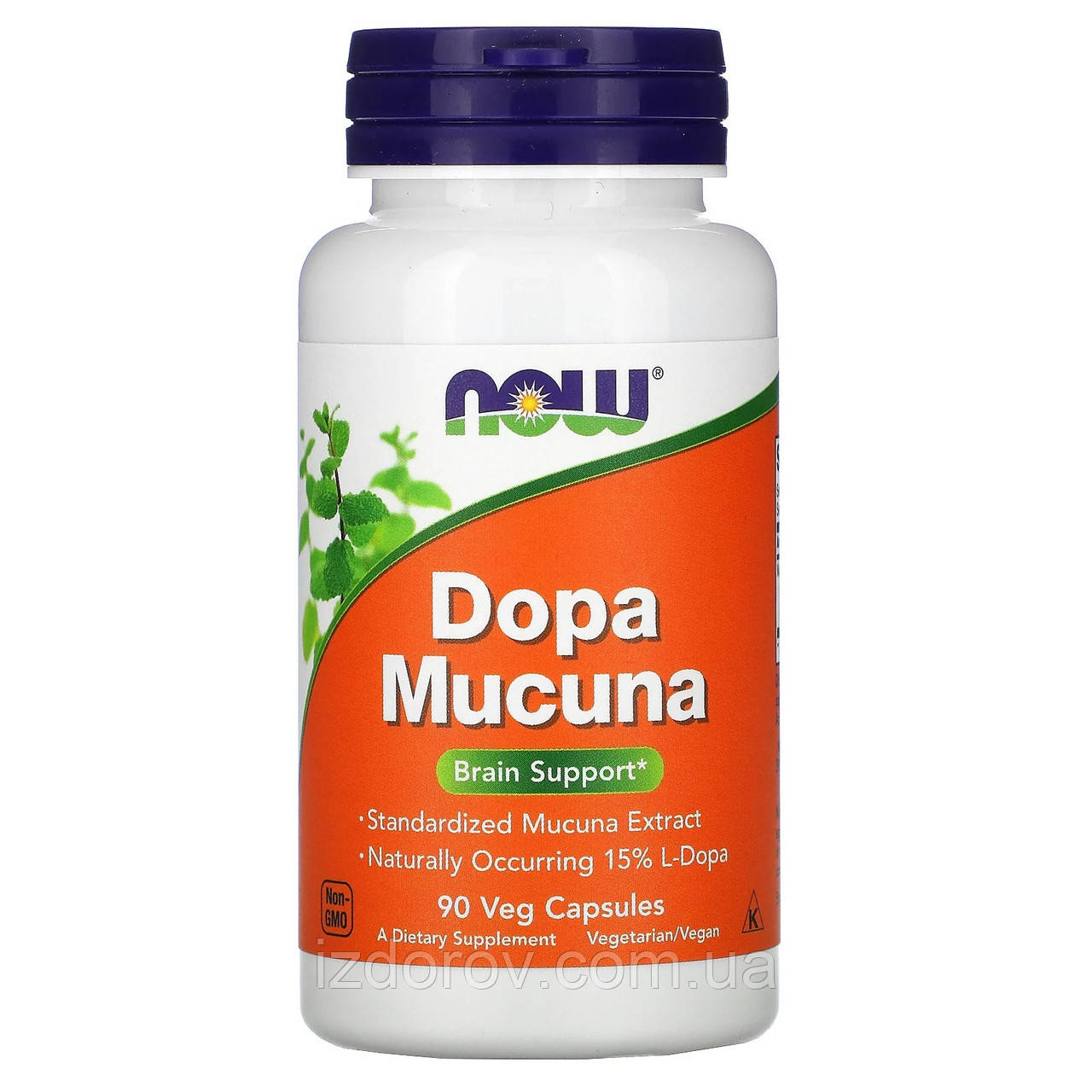 Допа Мукуна Now Foods Dopa Mucuna підтримка роботи мозку 90 рослинних капсул