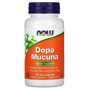 Допа Мукуна Now Foods Dopa Mucuna підтримка роботи мозку 90 рослинних капсул