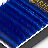 Вії для нарощування Barhat Lashes кольорові Color Lash "Синій" мікс довжин (8 ліній)