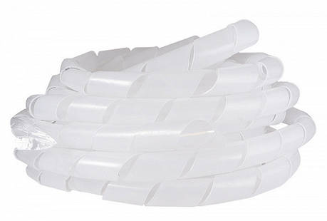 Спіраль біла-прозора АСКО-УКРЕМ 20-130 мм для зв’язування проводів 10м, фото 1