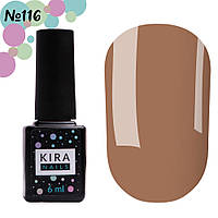 Гель-лак Kira Nails No116 (сіро-коричневий, емаль), 6 мл