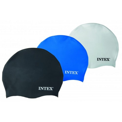 Шапочка для плавання Intex 55991, дитяча, від 8 років (синя / біла / чорна)