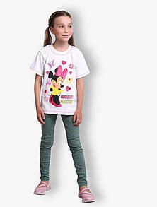 Біла Футболка дитяча Мінні для дівчинки інтерлок