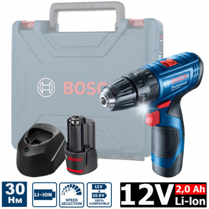 Дриль-шуруповерт акумуляторний Bosch GSB 120-LI Professional (12 В, 1.5 А*год) (06019G8100)