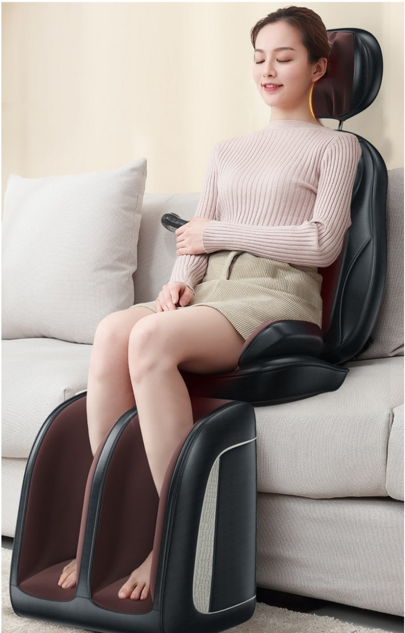 Масажне крісло-накидка BENBO AM-607G багатофункціональне з прогрівом, роликовим, вібро, шіацу масажем