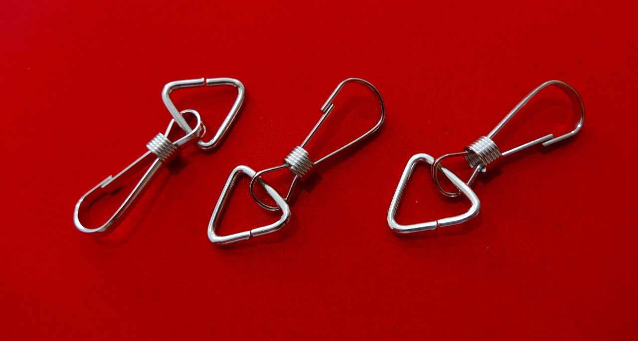 Карабін металевий дротяний 10 мм нікель, фото 1