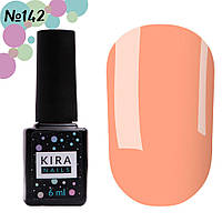 Гель-лак Kira Nails No142 (персиково-рожевий, емаль), 6 мл