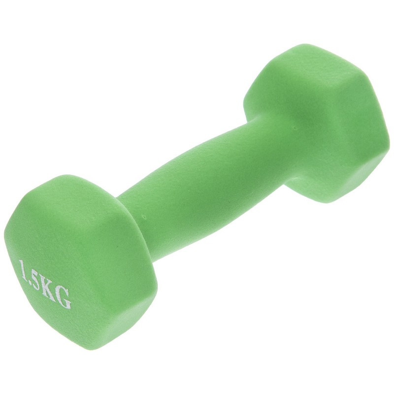 Гантелі для фітнесу Веселка TA-0001-1_5 (1x1,5кг), Салатовий, фото 1