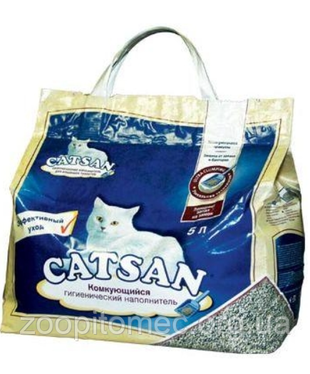 Комкующийся наповнювач для котячих туалетів Catsan Ультра 5 л, фото 1