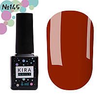 Гель-лак Kira Nails №145 (оранжево-красный, эмаль), 6 мл