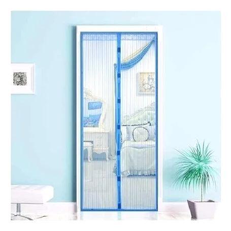 Сітка антимоскітна на магнітах Magnetic Mesh на двері блакитна 100х210 см