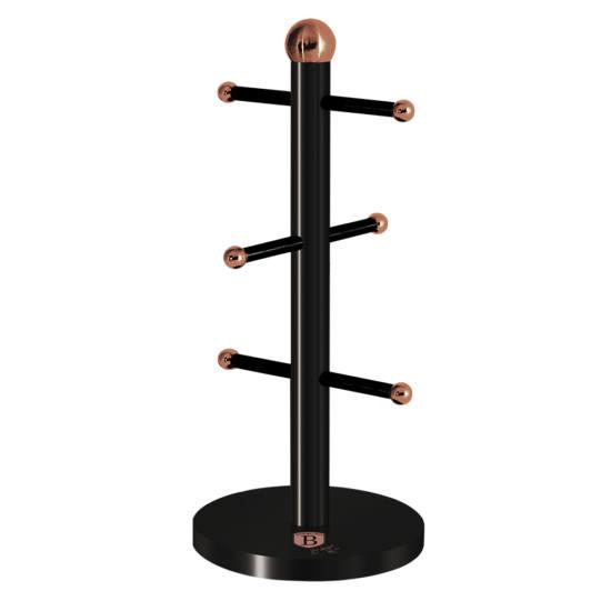 Тримач для чашок BERLINGER HAUS Black Rose Collection 15х34 см (6 чашок) Колір чорний 1736BH, фото 1