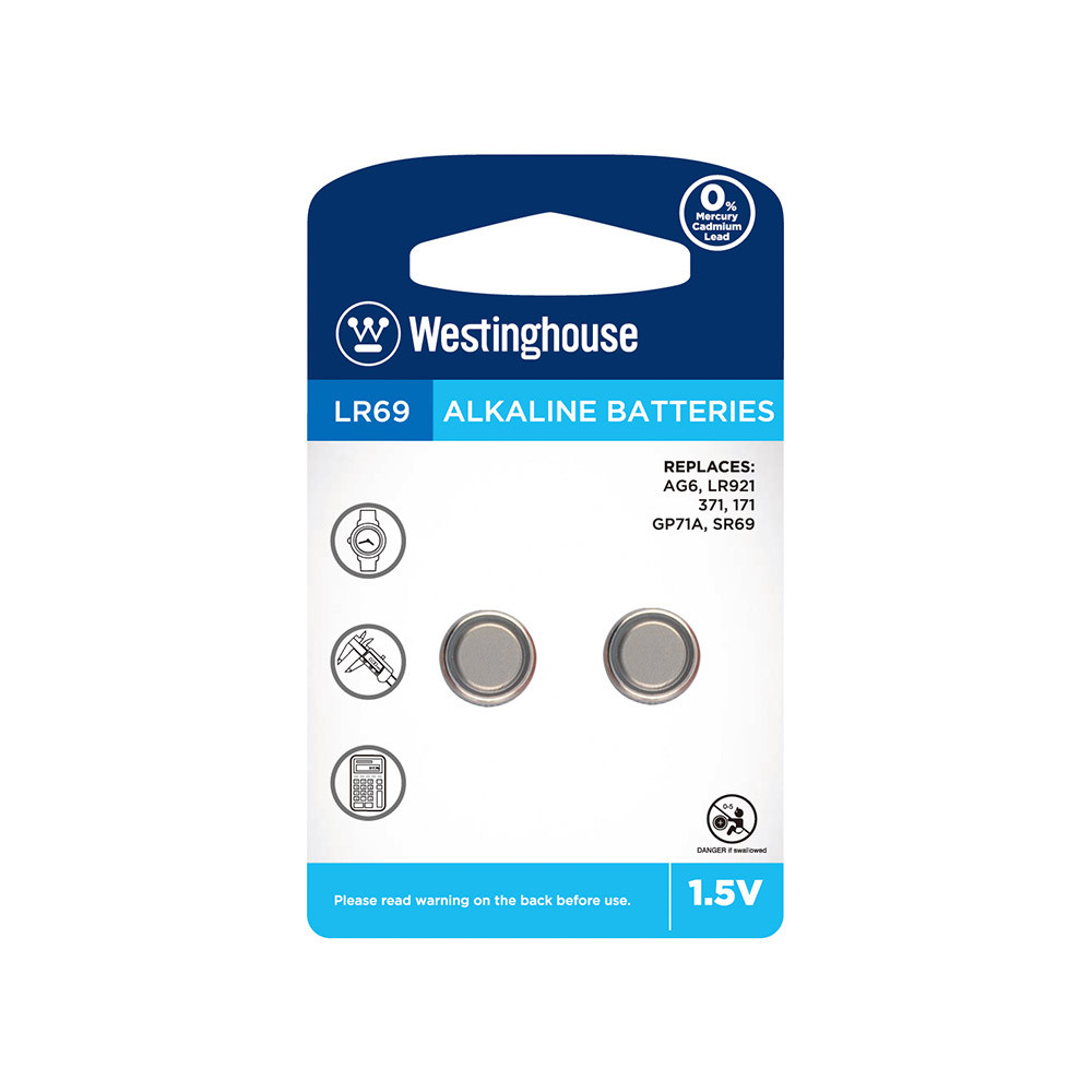 Лужна батарейка Westinghouse Alkaline "таблетка" LR69 2шт/уп blister