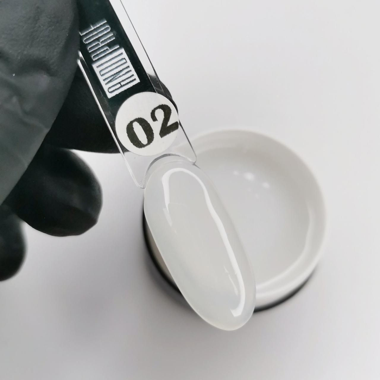 Гель для нарощування нігтів, Builder Gel будівельный гель для нігтів Andi PROF №02N MILK LIGHT