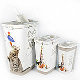 RothoMyPet Харчовий контейнер + совок CODY "Кіт" 33*25*46 см 25 л Сірий, фото 4
