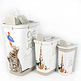 RothoMyPet Харчовий контейнер + совок CODY "Кіт" 33*25*46 см 25 л Сірий, фото 5