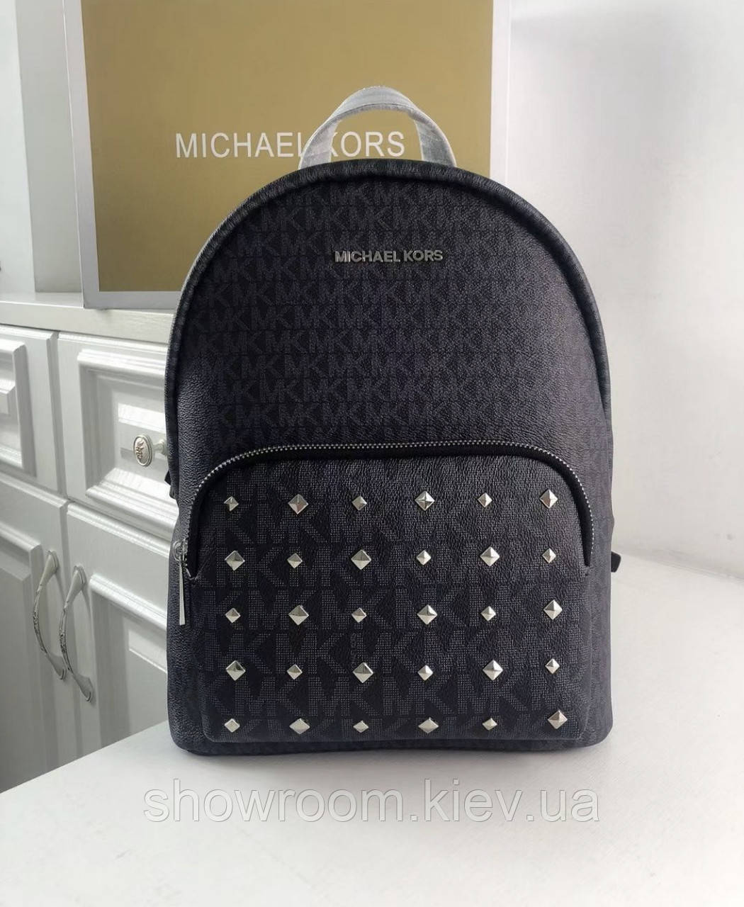 Жіночий шкіряний рюкзак Michael Kors Erin grey Lux