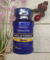 Мелатонін Puritan's Pride Melatonin 3 mg 240 таб, фото 3